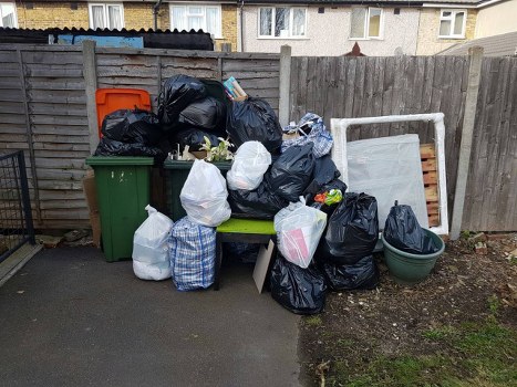 Construction site with waste being cleared in Plumstead