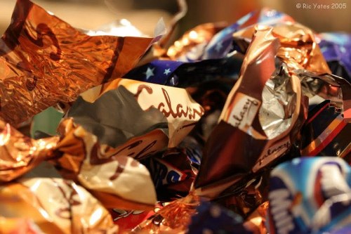 Photograph of missed commercial rubbish collection